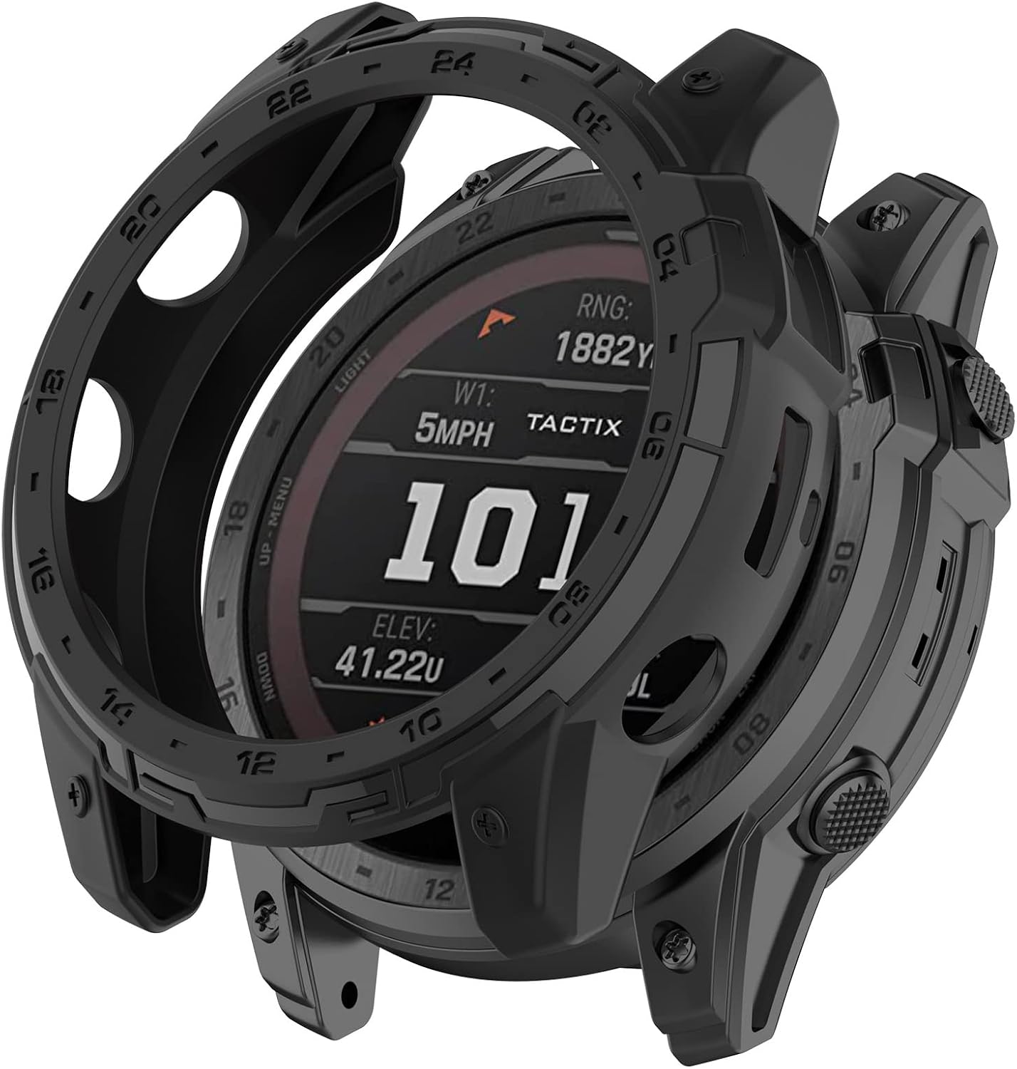 lokeke compatible with garmin tactix 7 protective case cover tpu protective case cover shell for garmin tactix 7 enduro 2tpu black