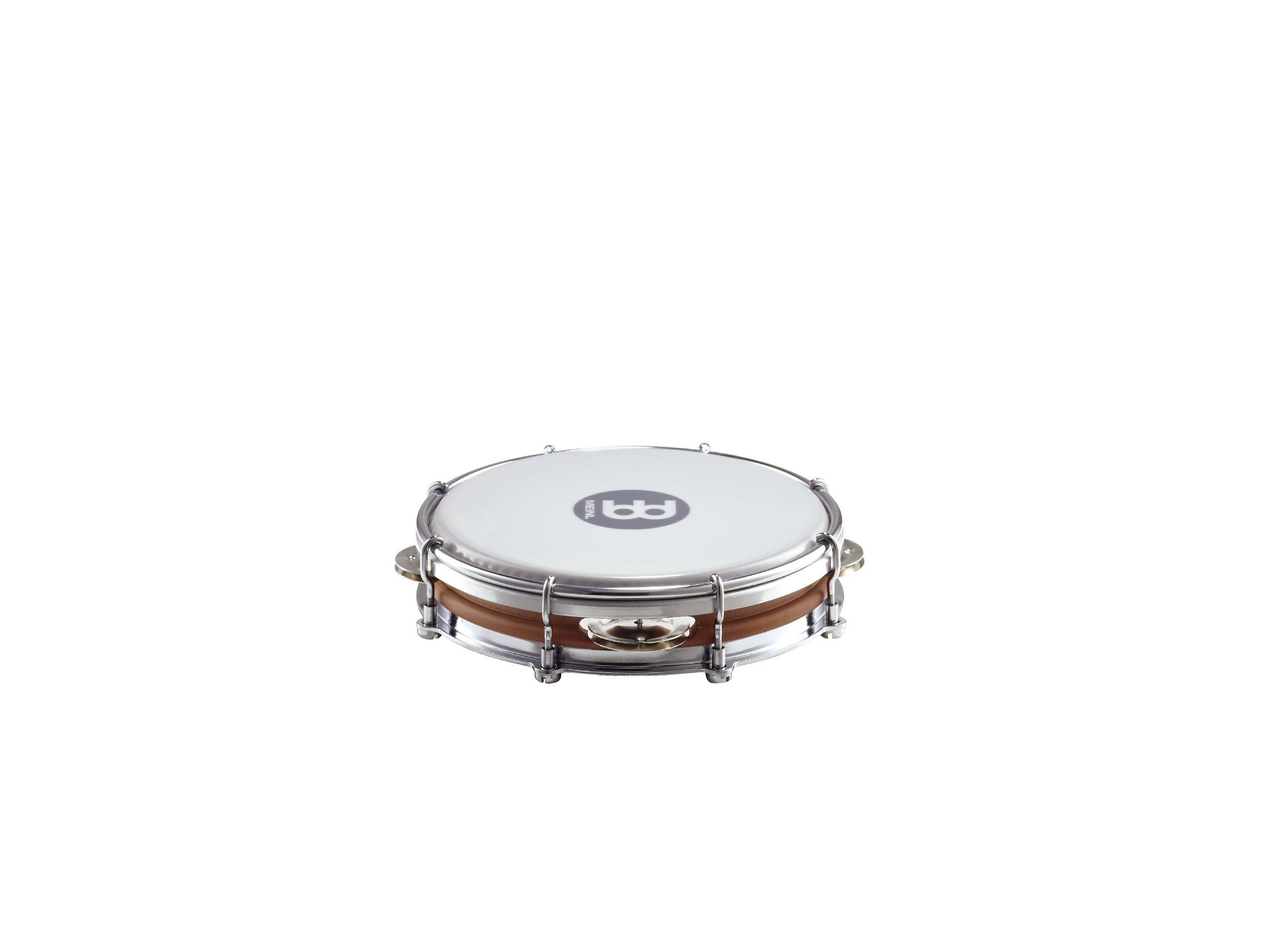 Meinl Percussion Tampeiro with Hardwood Shell and Floatune Tuning System, NOT Made in China, Three Pairs of Steel Jingles and Synthetic Head, Antique Brown, (TP06AB-M)