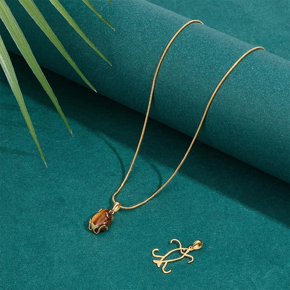 BENECREAT 925 Sterling Silver Fish Shape Pendant Base, Claws Prong Pendant Blank for Irregular Cabochon Mounting Setting DIY Necklace Jewelry Finding - Image 5