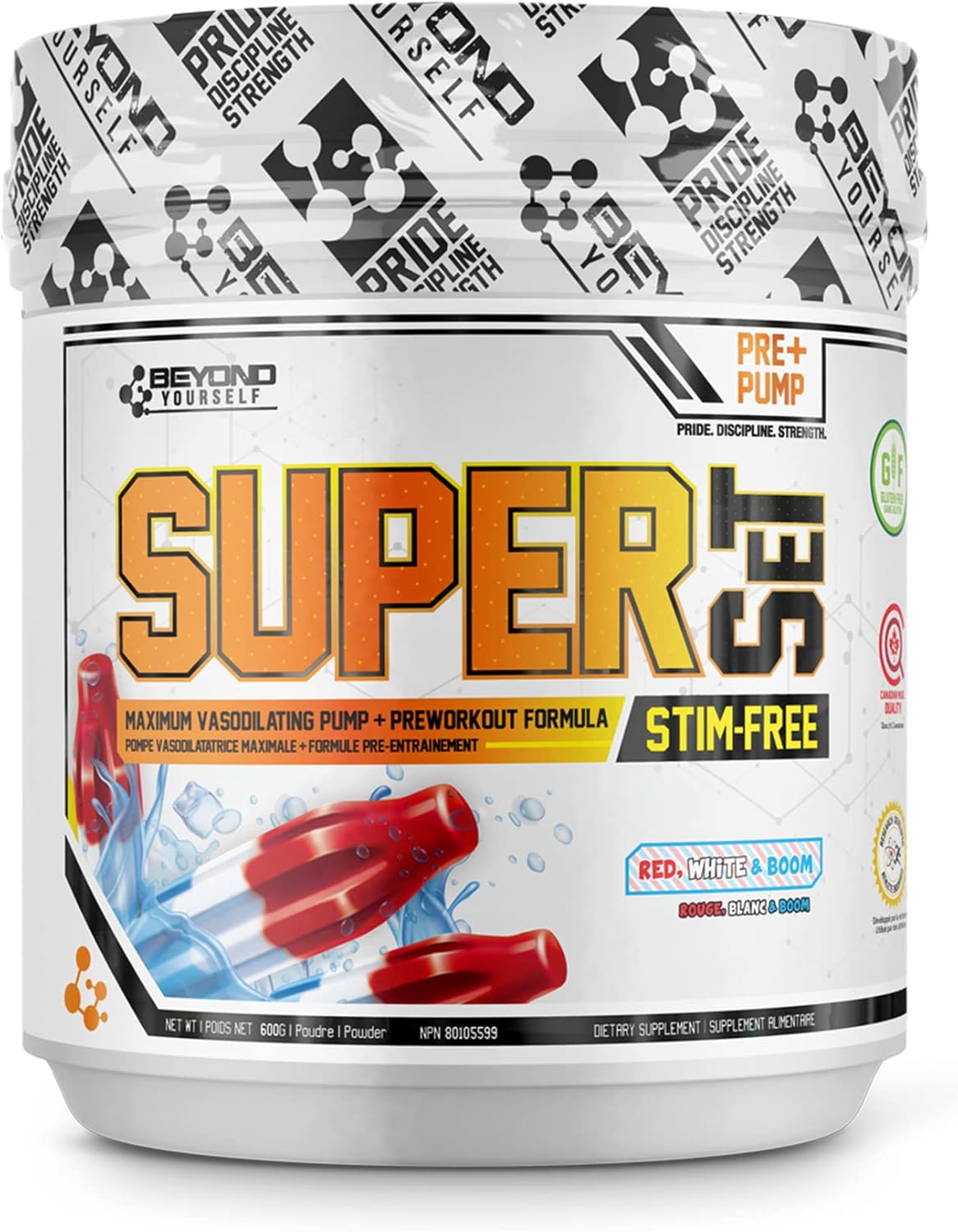 SuperSET Stim-Free | Insane Caffeine Stimulant Free Pre-Workout Formula | 9g L-Citrulline, 750mg HICA, 4g of beta-Alanine (Blue Freeze)
