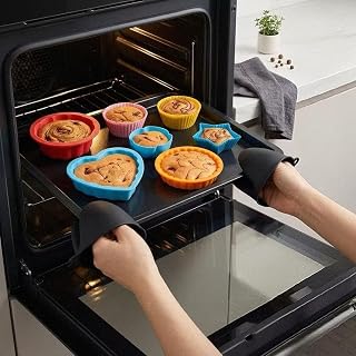2Pack，Silicone Oven Mitts -Non-Slip Grip Pot Holders, Mini Pinch Mitts for Air Fryer, Microwave, BBQ Grilling, Cooking & Baking (Dishwasher Safe)