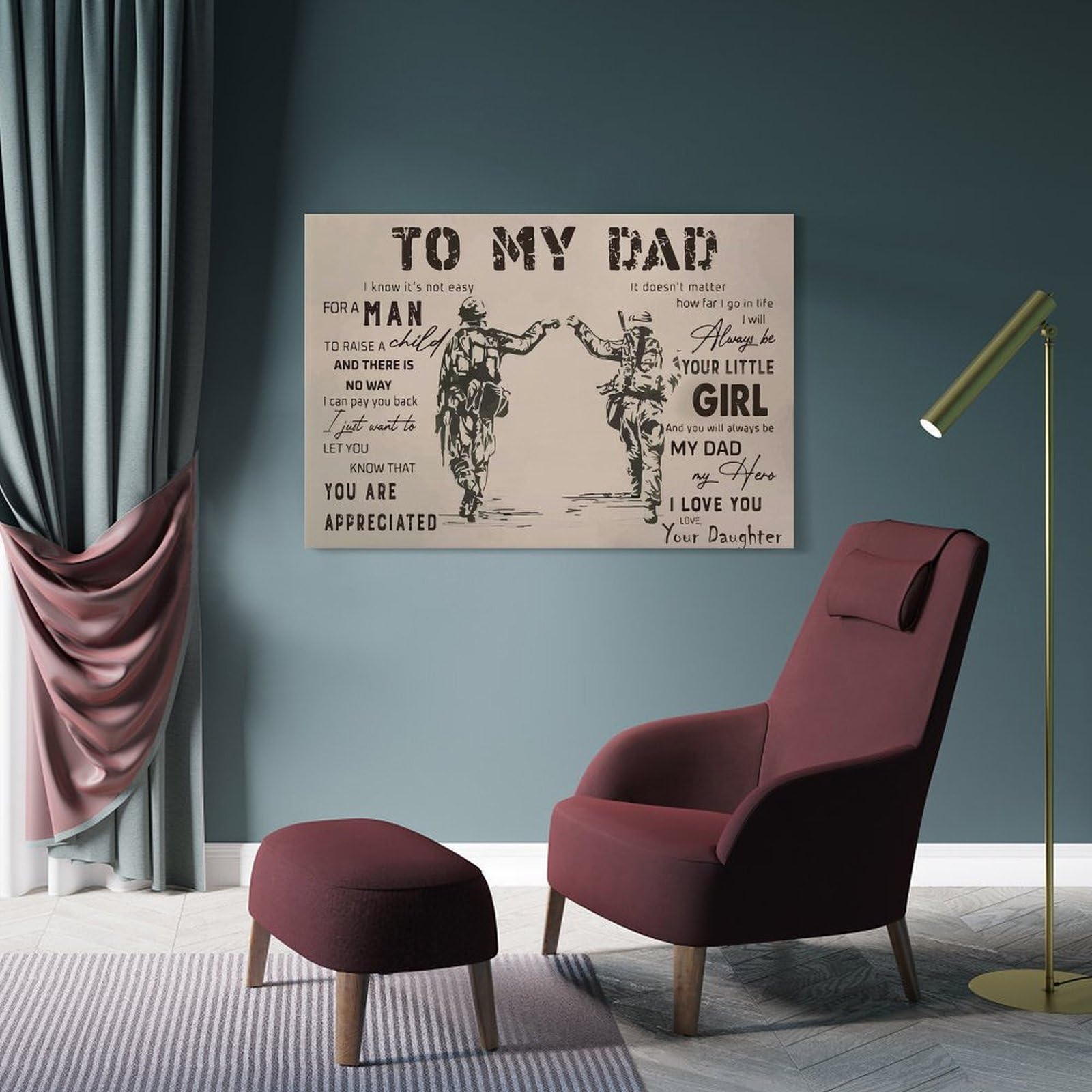 Junmoney To My Dad Gift Daughter Decorative Wall Artwork 08x12inch(20x30cm), for Living Room, Bedroom, Office Or Hallway, Decorative Artwork with Broad Appeal