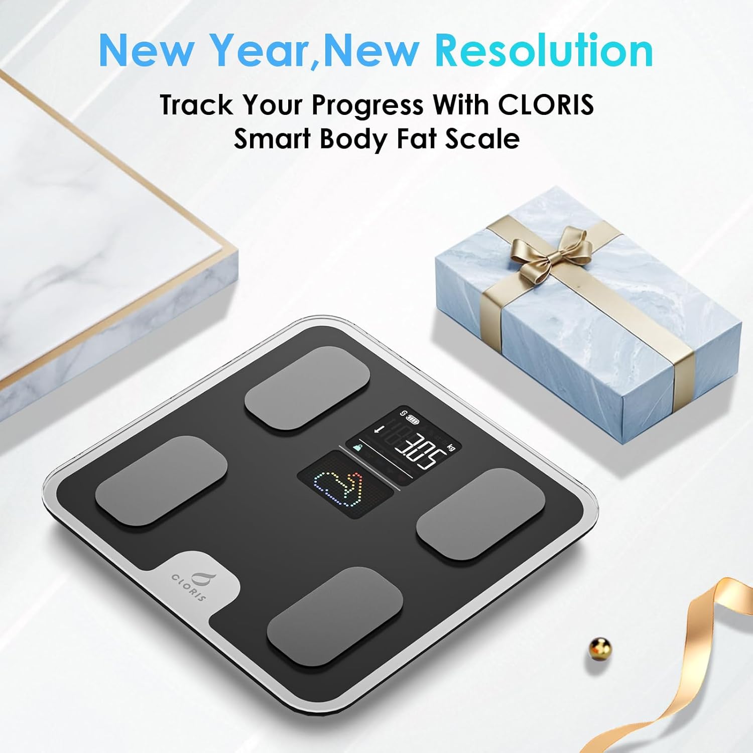 CLORIS Smart Scale for Body Weight Fat, Digital Bathroom Weighing Machine for Accurate BMI Muscle Mass Composition Health Analyzer with App Bluetooth - Image 8