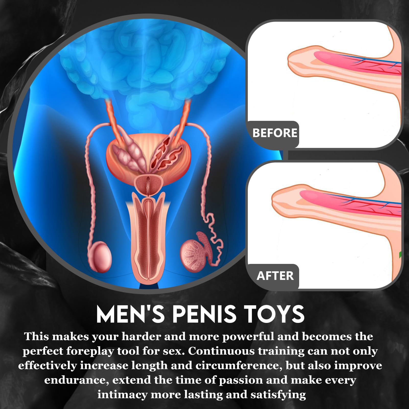 Pompe à Vide pour Homme avec 6 Anneaux de Constriction et 2 Bases en Silicone Doux - Pompe à Pénis pour Amélioration de la Performance Sexuelle - Made in ABS de Haute Qualité - Livrée avec Gel Lubrifi