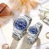 JewelryWe Watches Men Women Analogue Quartz Watch 30 m Waterproof Stainless Steel Bracelet Business Casual Watch with Luminous Hands and Watch Tool Various Models