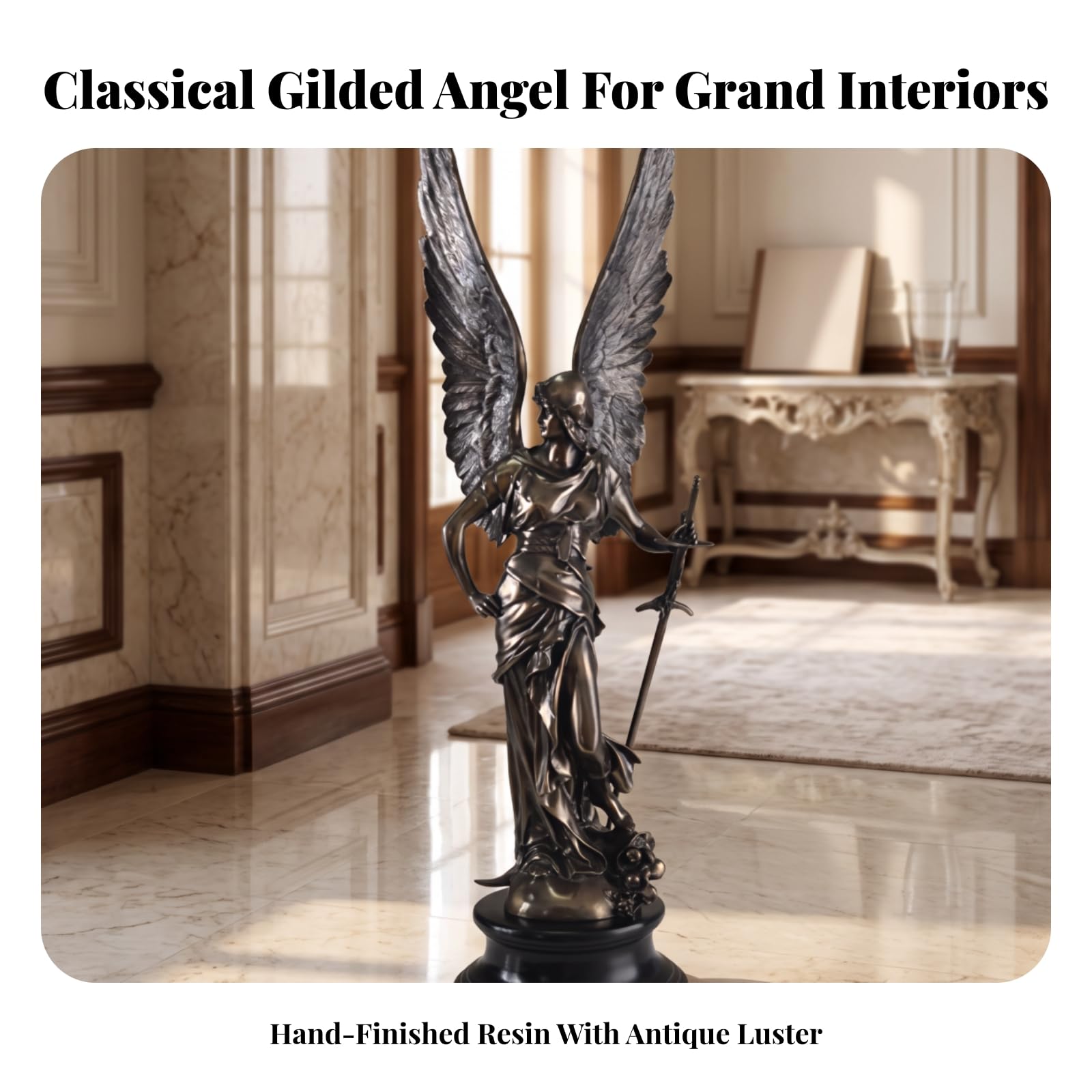 Statua Alato Elegante Decorazione