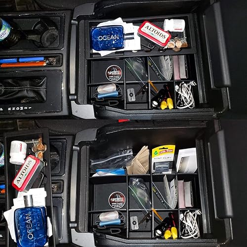 Miniatura 5 de EDBETOS Organizador de consola central, divisores de inserción compatibles con accesorios Ford F150 2015 2016-2019 2020 F-150 reposabrazos
