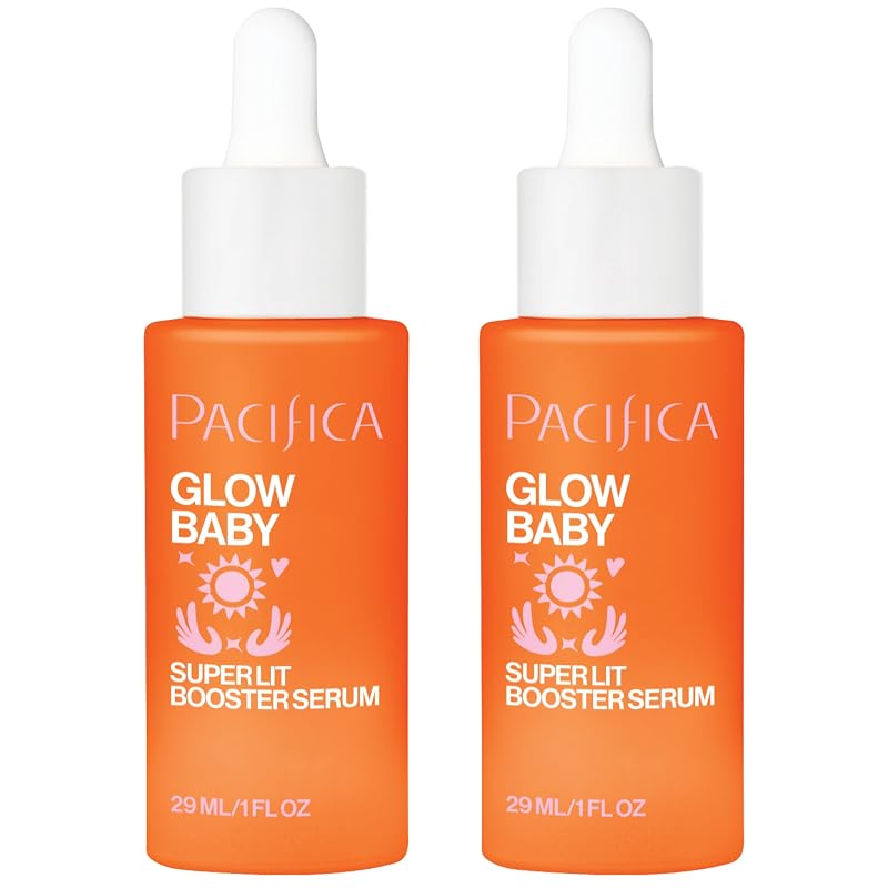 Sérum facial Pacifica Glow Baby com vitamina C e ácido glicólico, pacote com 2