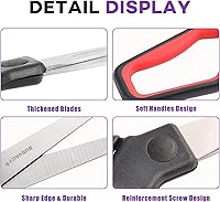 Vista 5 de Paquete de 18 tijeras de 8 pulgadas para todo uso, tijeras resistentes con cuchillas ultra afiladas, mangos de agarre cómodo - para oficina, hogar