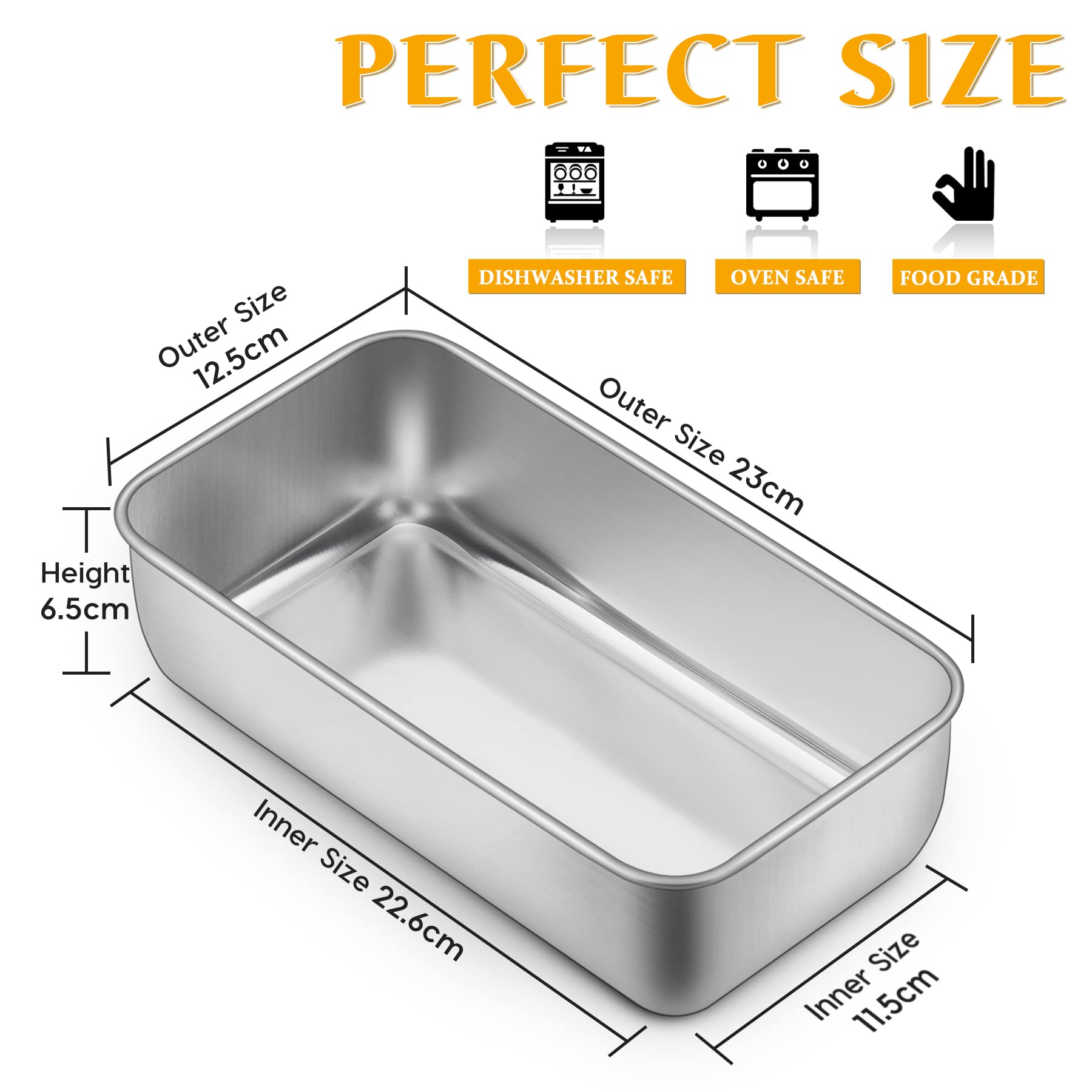 Set di 2 teglie antiaderenti da 0,9 kg, in acciaio inox, per pane