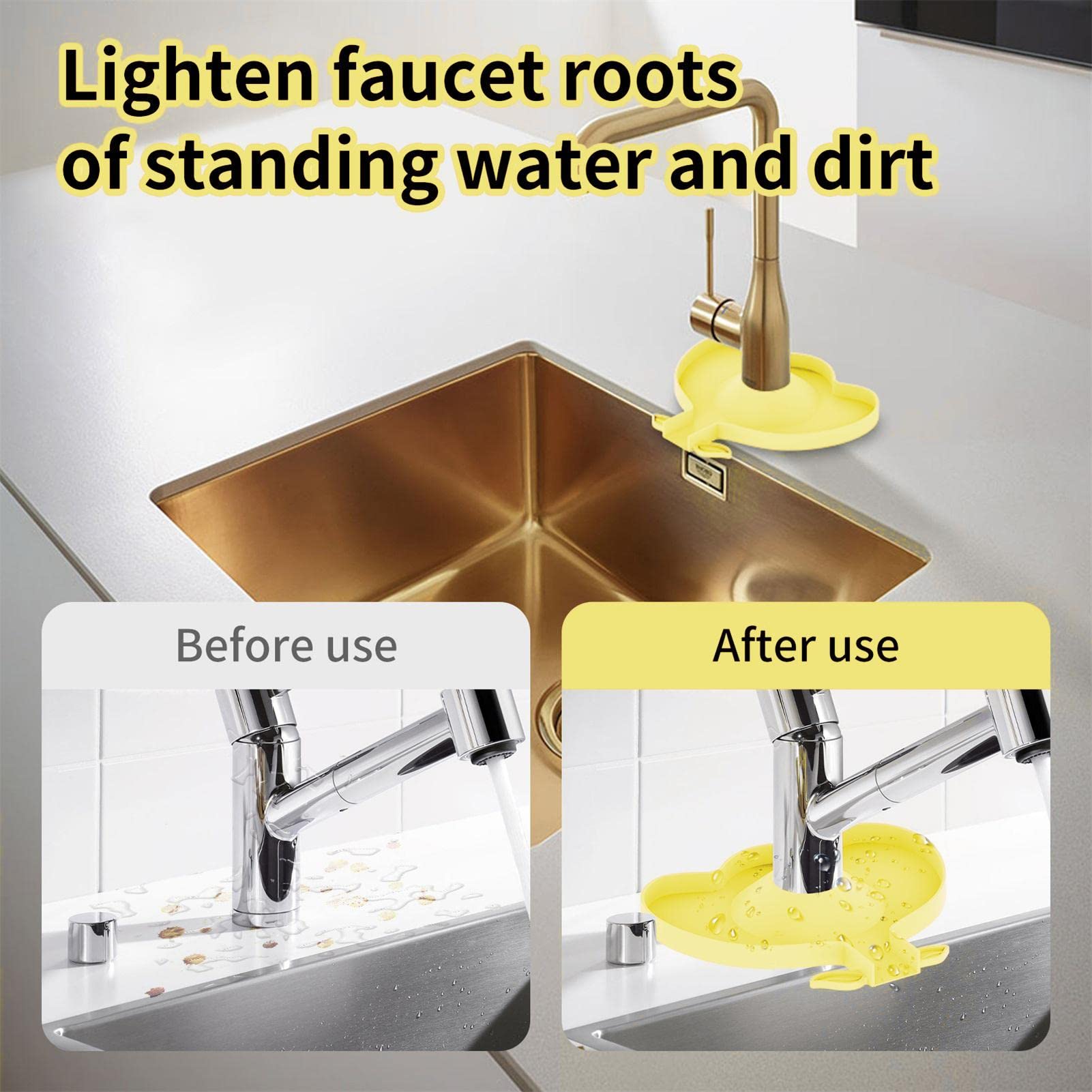 Sink Splash Guard | Kitchen Guard Faucet Drip Catcher - Kitchen Guard Silicone Faucet Handle Drip Catcher Mat for Kitchen, Bathroom Countertop Splash Protector & Storage ??