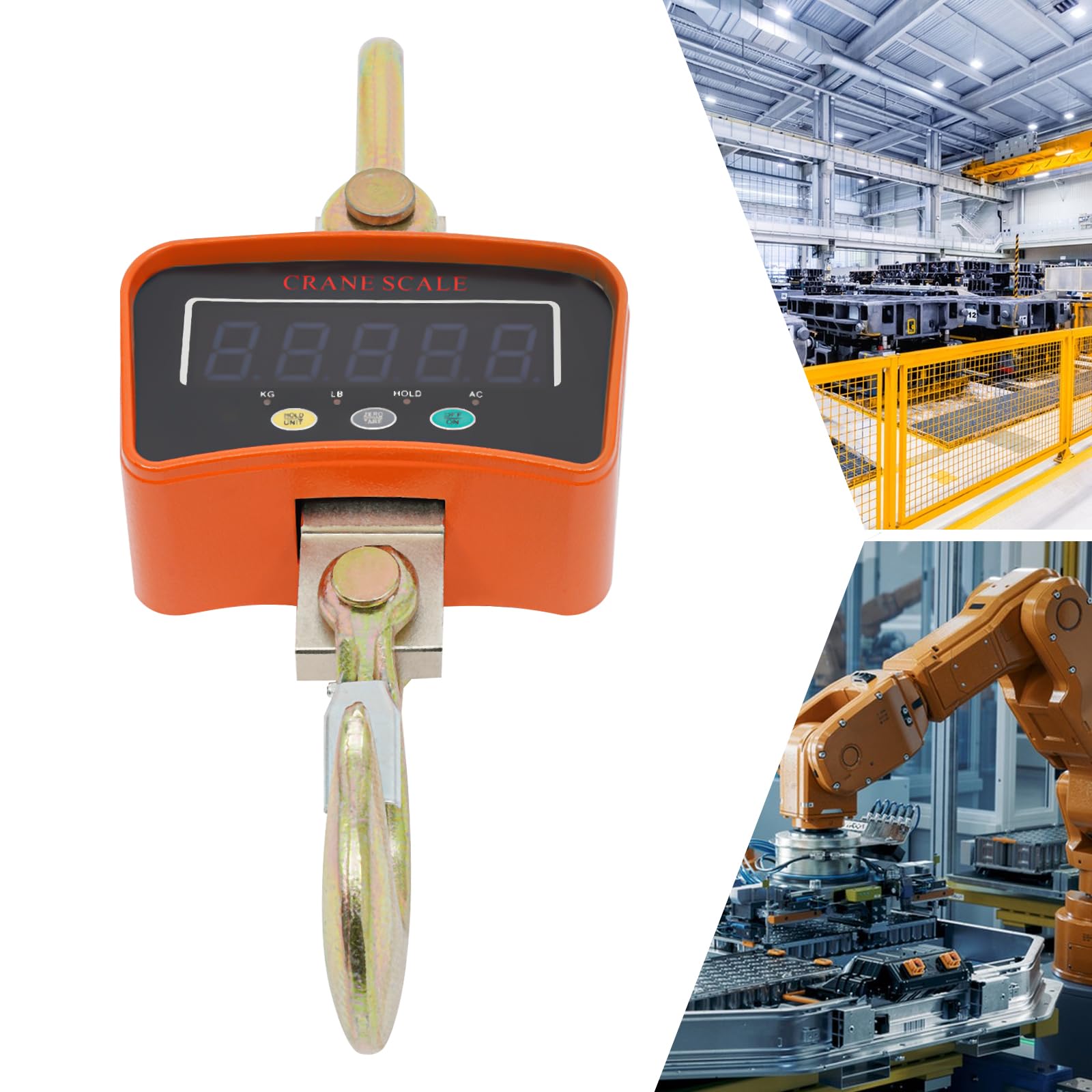 Báscula de grúa, báscula colgante de peso digital, báscula electrónica portátil, pesaje diario, fábricas, talleres, obras de construcción, rescate u otros trabajos pesados