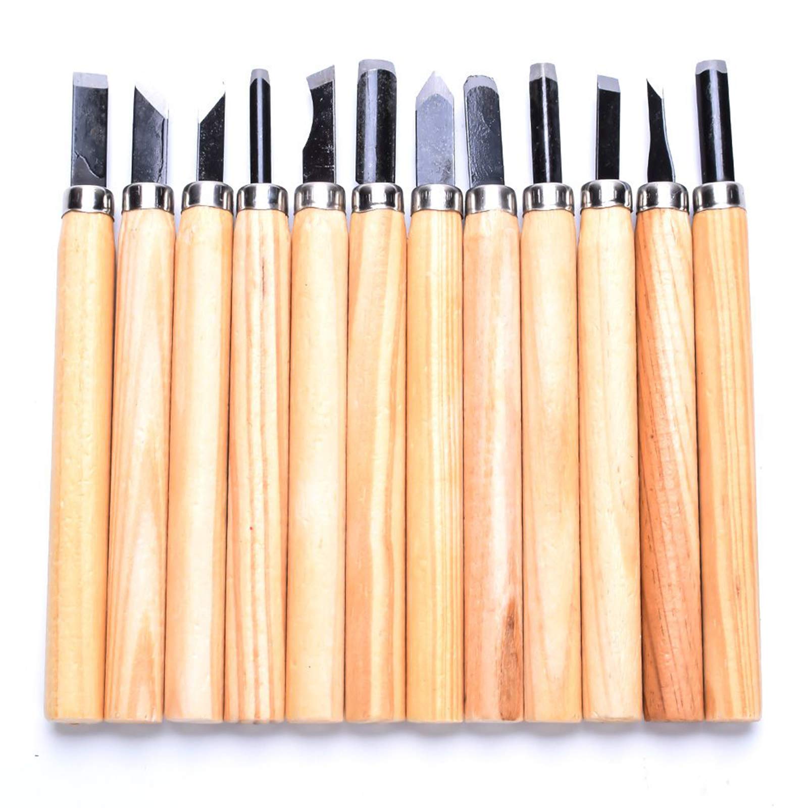 Set D'Outils De Sculpture Sur Bois 12 Pcs, Et 3 Pierre à Aiguiser Inclus, Set De Couteaux De Sculpture Sur Bois IdéAl Pour Les DéButants Et Les Professionnels