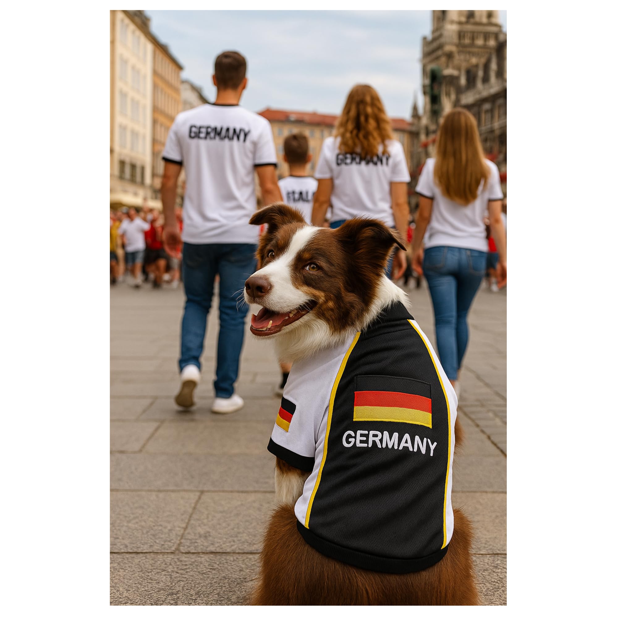 Parisian Pet Team Germany Hundetrikot – atmungsaktives Netz-Welpen-Fußballtrikot – leichte Stretch-Sportliche Hundekleidung – Sommer-Shirts für große Hunde – Fußballtrikot für Hunde – Sportbekleidung