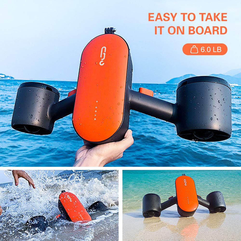 350W Electric Sea Scooter Jet Ski Underwater Scooter, 98ft Scuba Diving Equipment 45mins Swimming Pool Toys Water Scooter for Beginners Adults