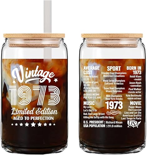 Henghere Regalos de cumpleaños número 50 para hombres y mujeres, regalos de cumpleaños de 50 años, regalo de cumpleaños 50, vintage, decoraciones de