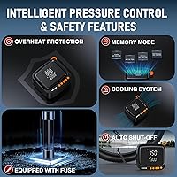 Vista 7 de NEXPOW Inflador de neumáticos, compresor de aire portátil, bomba de aire inalámbrica de 180 PSI para neumáticos de automóvil con manómetro digital