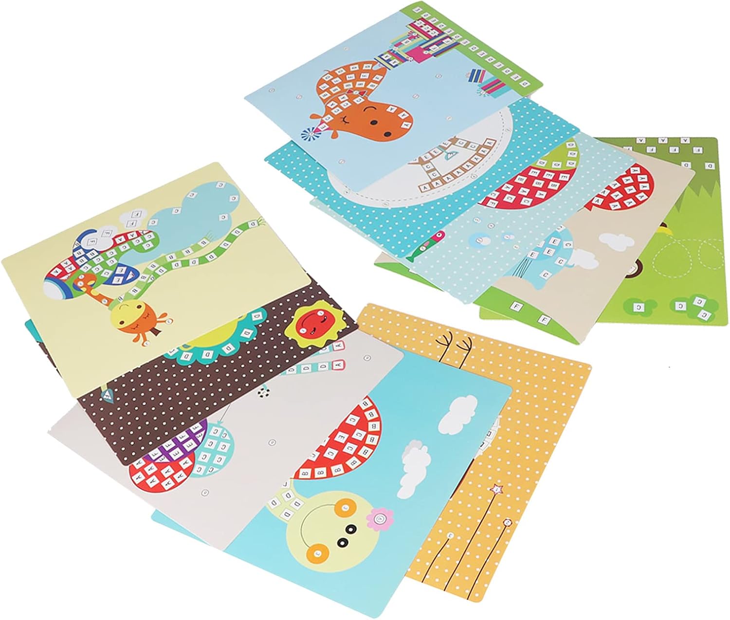 Aqur2020 Mosaic Sticker Art Kit, Kids Toddler Craft Activity with 10 Pictures and 3000 Stickers, for Ages 3 and Up to Develop Hand Eye Coordination and Thinking Ability
