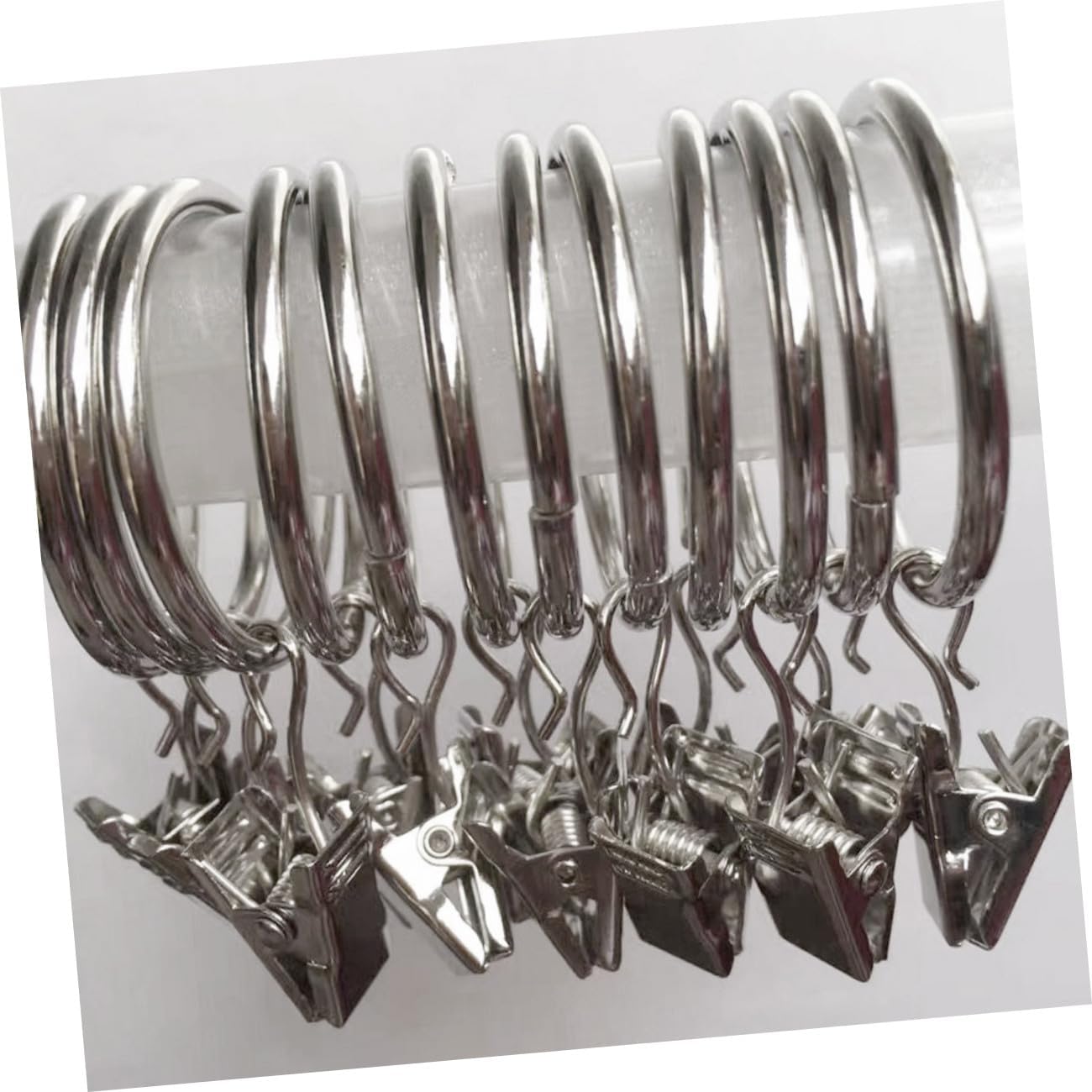 120pcs Silver Metal Curtain Clips Hooks Rustproof Shower Clips for Hanging Lights Photos and Decorations Home Party and Outdoor Use