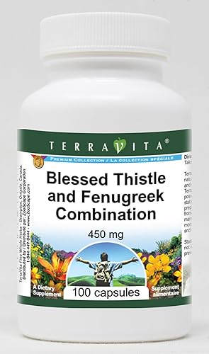 TerraVita Combinación de Cardo Bendito y Alholva - 450 mg (100 Cápsulas, ZIN 513810) - Paquete de 3