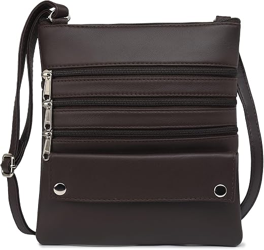 K London Luxury Gloss Leather Small Sling Bag for Unisex | Chest Slinger bag | Crossbody Bag | Side Bag Men | Mini Leather...