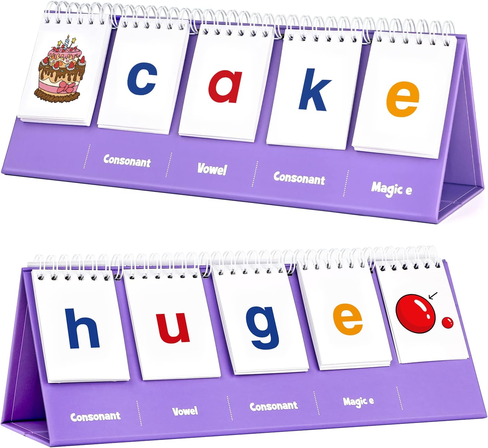 Aizweb Magic E Word Games,Phonics Games Flash Card for Preschool Kindergarten Classroom Must Haves,Spelling Reading Learning Games,Speech Therapy Montessori Educational Toy for Kid 3 4 5 Year Old