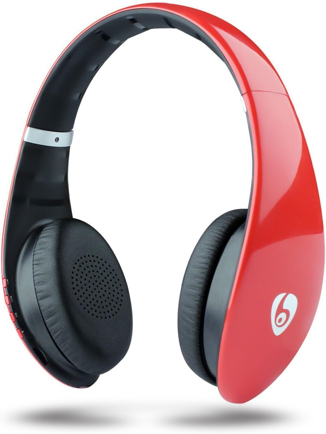 Bluetooth Headphones Wireless On-Ear Hi-Fi Stereo Headset with Built in Microphone And Soft Earmuff Support Micro SD Card FM Hands free Calling with Music listening at Travel or Home-Red