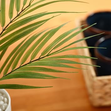 SOGUYI Artificial Areca Palm Plant in Pot, 40cm Indoor Decor
