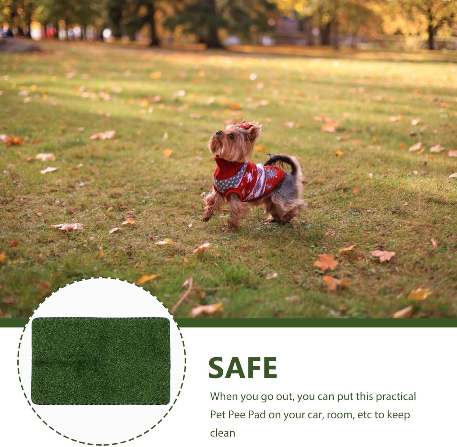 Decorative Fake Grass Pet Pee Pad Wear-Resistant Portable Mat for Dogs and Cats Use for Training and Pet Accessories