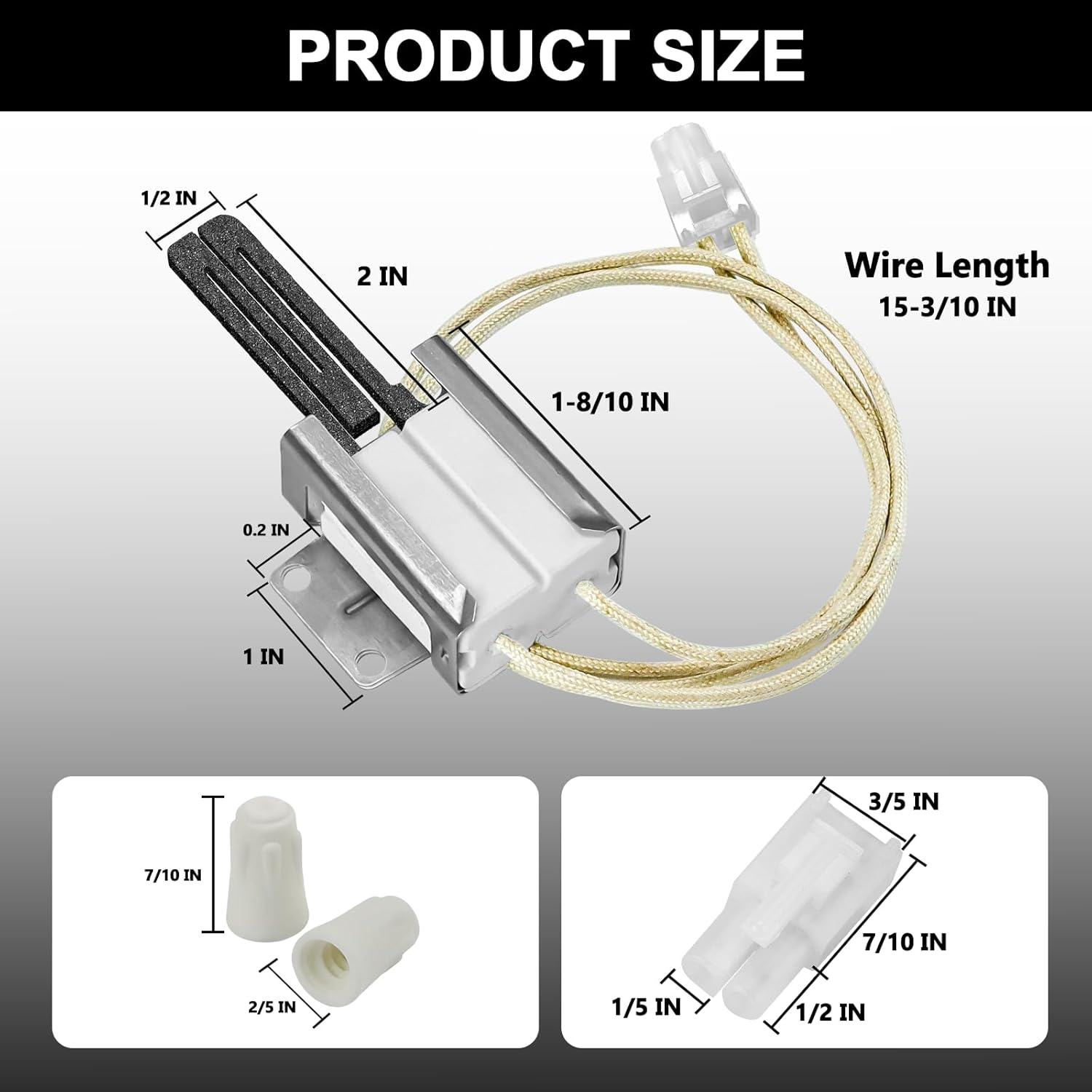 316489400 5304534663 Oven Igniter Gas Range 316489403 Compatible with Kenmore Frigidaire Crosley Replace 316428500 316428501 5304462661 7316489400 1197384 AP3963540 (Flat Style Ignitor) by Cenipar