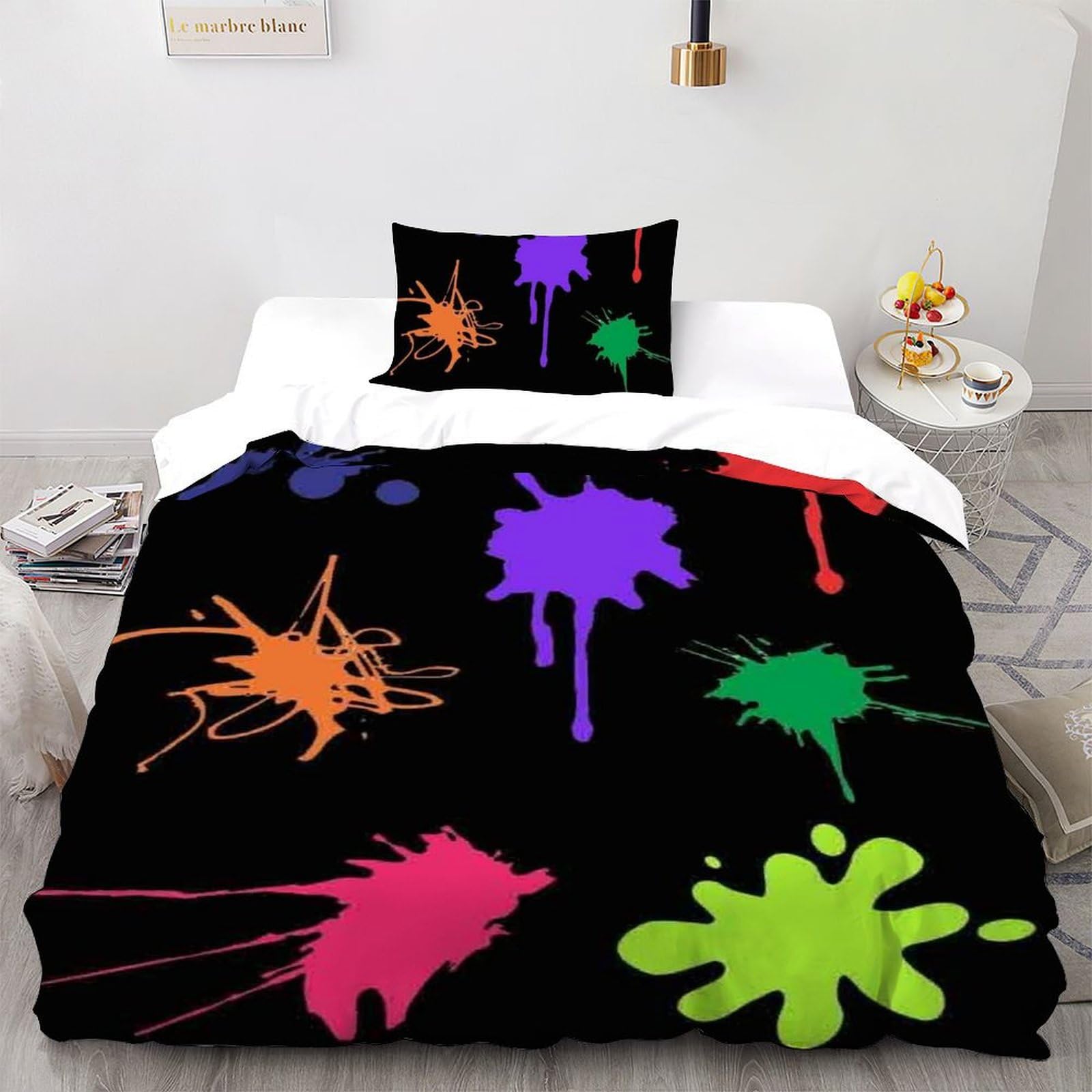 Housse de couette enfant graffiti 135x200 pour remplacer le linge de lit classique et triste