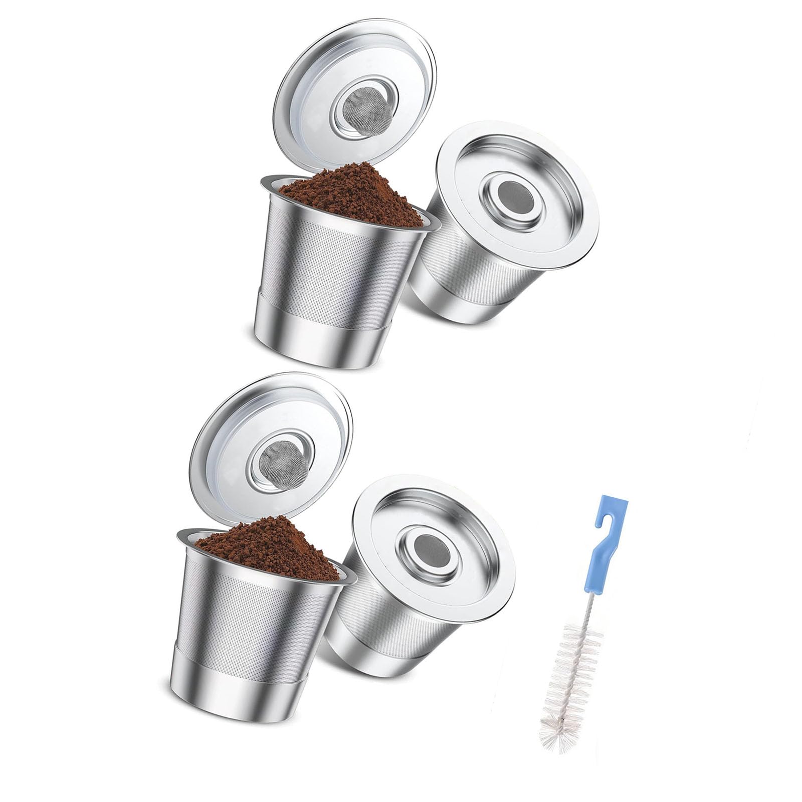 Tsophreniq Sustainable Stainless Steel Coffee Holder Refillable Cup Works with Single Serve Makers Includes Measuring Device Permanent Coffee Medication