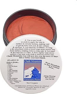 All Natural Furniture Finishing Waxes. Beautifys & Protects Painted & Unfinished Wood. 4oz Copper