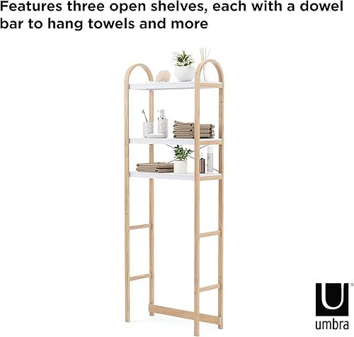 Miniatura 6 de Umbra Bellwood - Sistema de estante sobre el inodoro, blanconatural