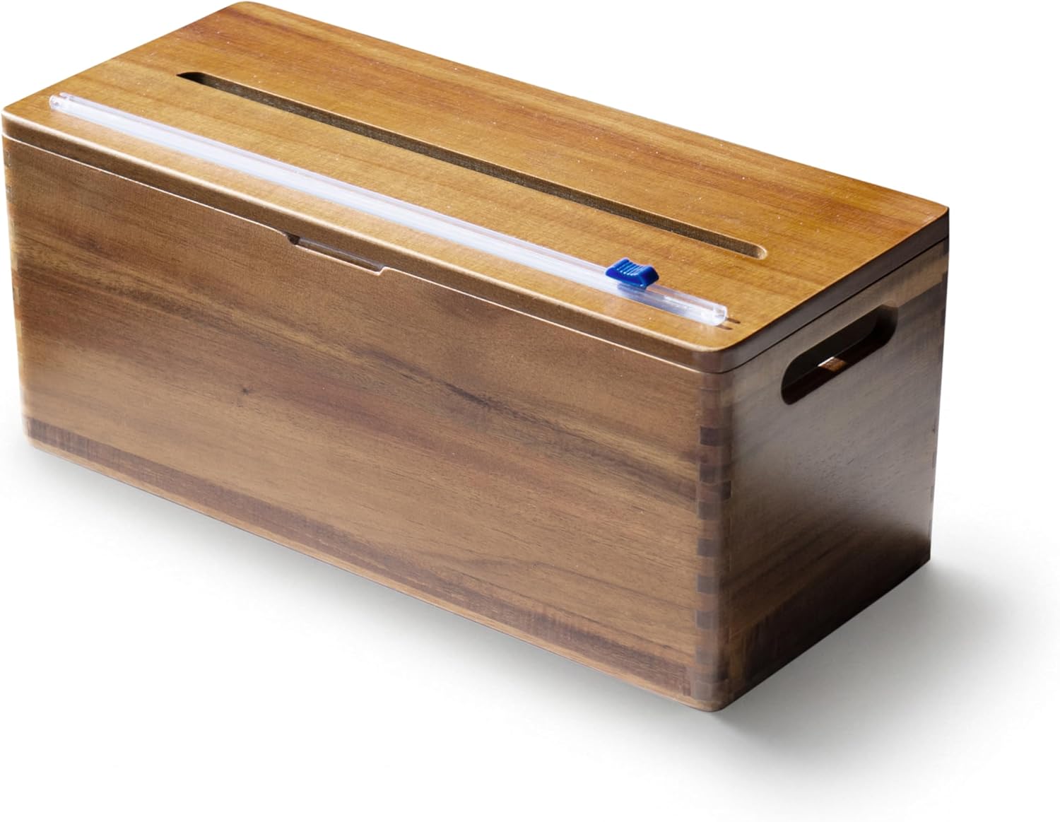 12" Acacia Wrap Dispenser with Slide Cutter – Plastic Wrap, Foil & Butcher Paper Holder for Kirkland, Reynolds, Saran & Sam’s Club Rolls – Countertop or Commercial Use