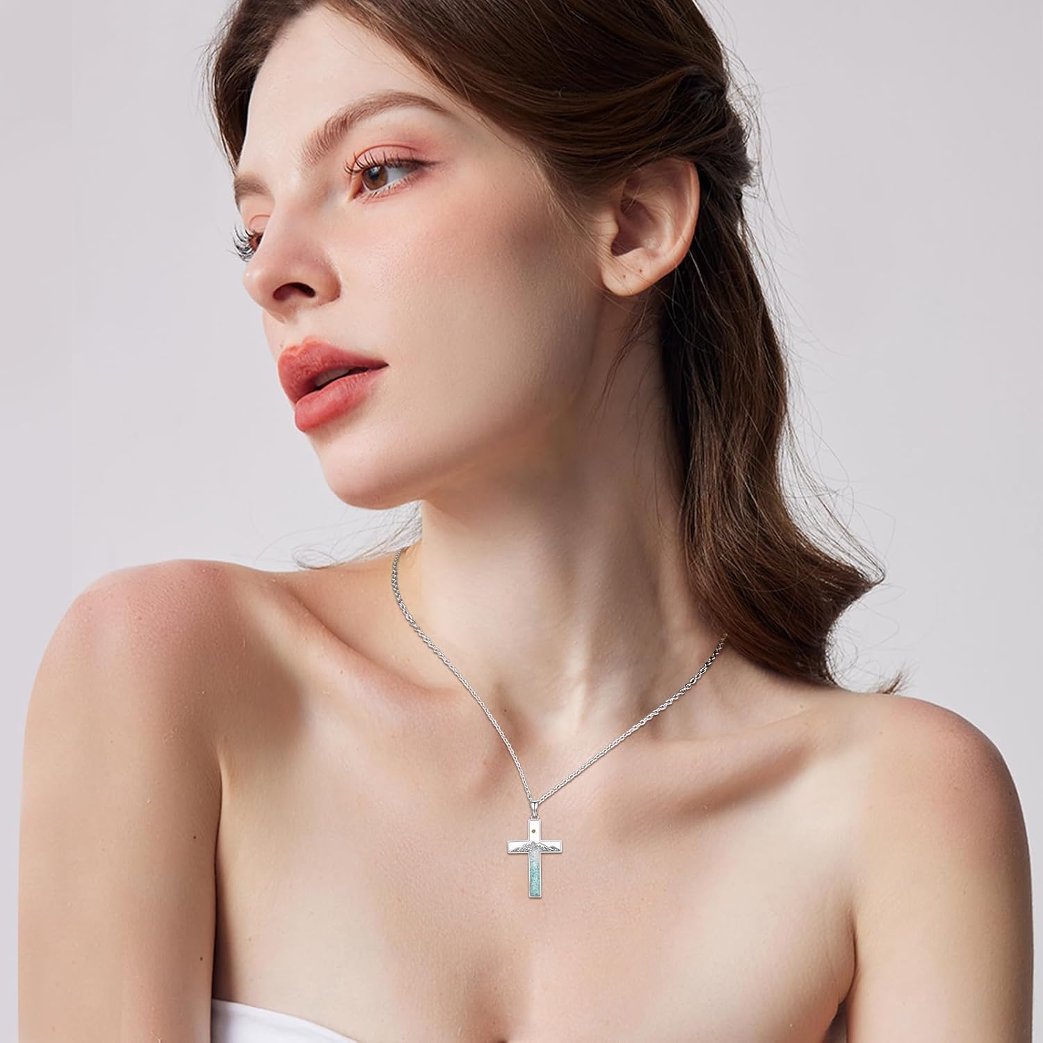 Mountain Necklace 925 Sterling Silver Mustard Seed Pendant Necklace Jewelry Gifts for Women Girls - Image 5