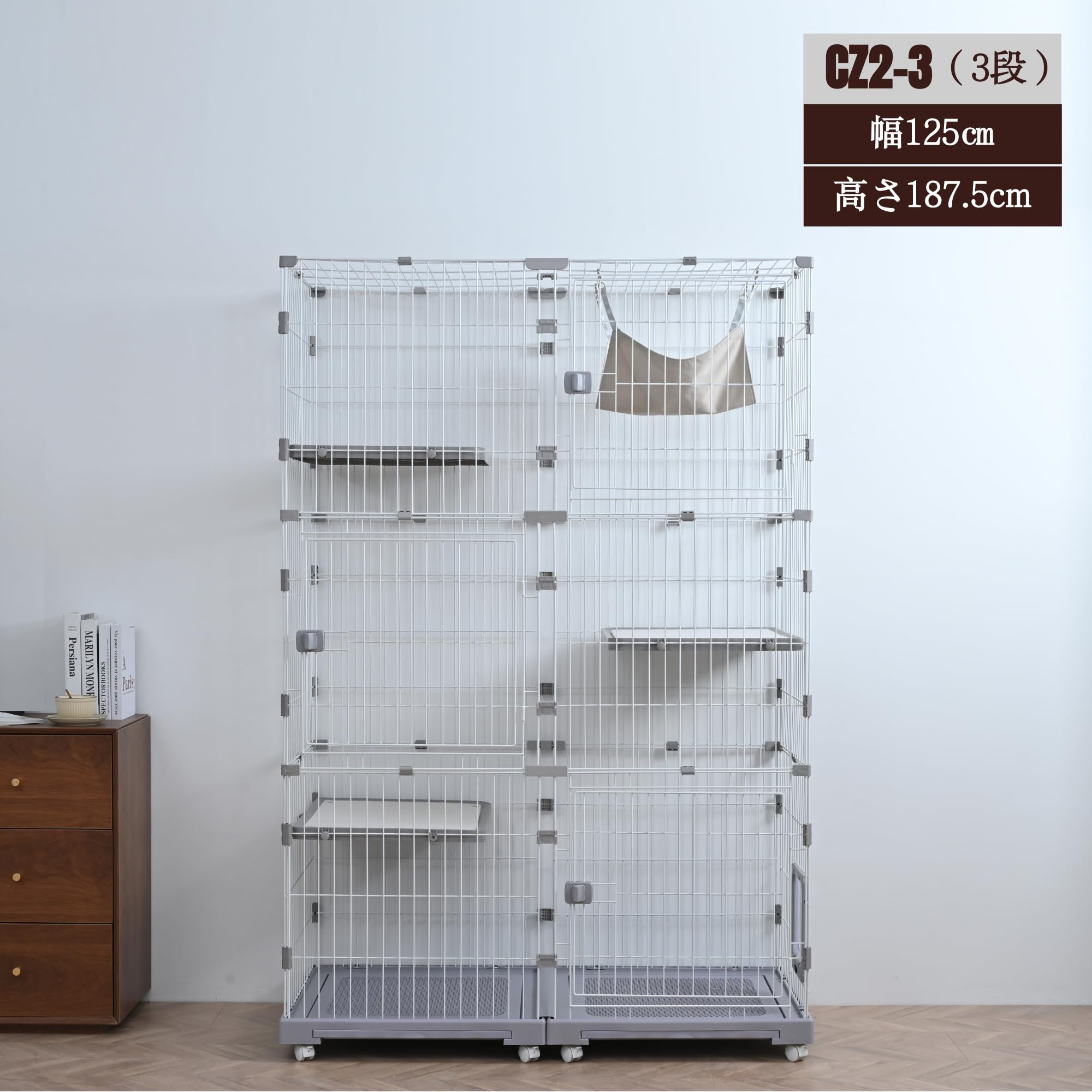 ❤️ 猫ケージ 3段 猫用品 キャットケージ 引き出し キャスター 多頭用 本日限定＼100円OFFクーポン／猫 ケージ 3段 キャットケージ