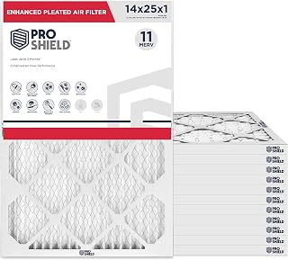 ProShield 14x25x1 MERV 11 Enhanced Pleated HVAC Air Filter, 6 Pack