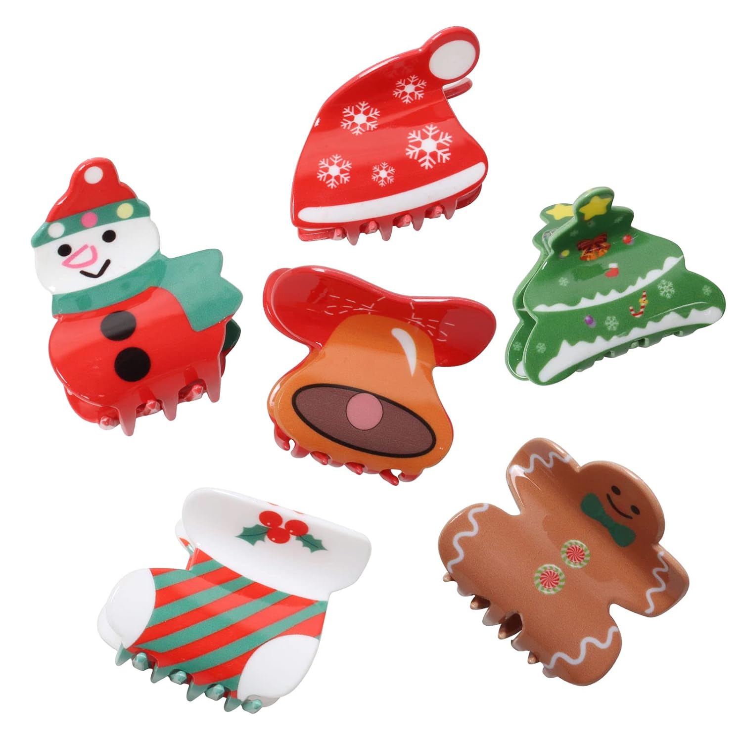 6PK Christmas Hair Accessories for Girls Cute Christmas