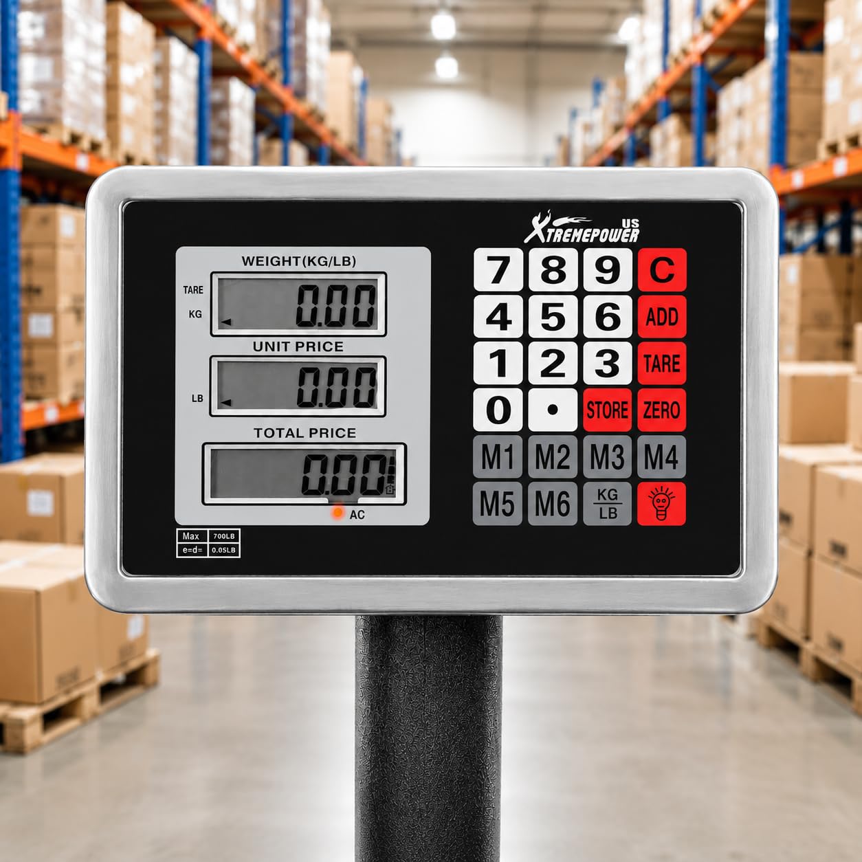 XtremepowerUS - Báscula digital de carga de 600 libras con plataforma de almacenamiento y calculadora de precio plegable