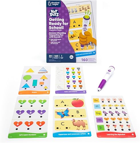 Educational Insights - Hot Dots Jr. Juguete educativo Juego para prepararse para la escuela, 160 lecciones para preparación en casa y la escuela,