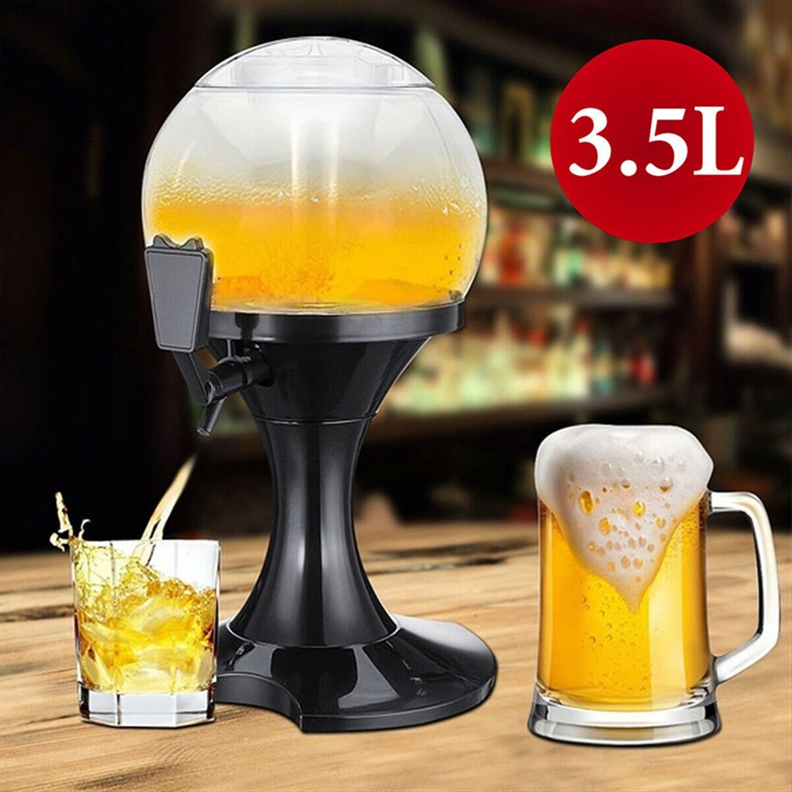 Dispensador de Cerveza Dispensador de torre de cerveza de 3,5 l con espita de vino, torre de cerveza, dispensador de bebidas, contenedor, dispensador de cerveza de sobremesa for restaurante Dispensado