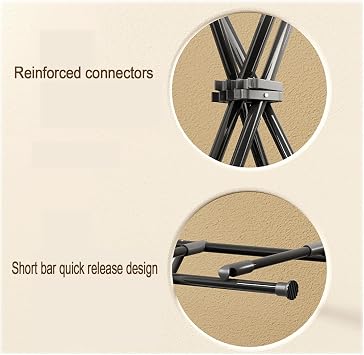 Clothes rack floor folding bedroom drying rod household clothes rack balcony clothes rack indoor coat rack(White)
