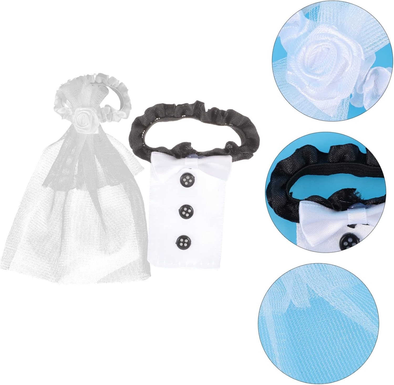 Cloth Wedding Set Glass Wine Covers Reusable Bride and Groom