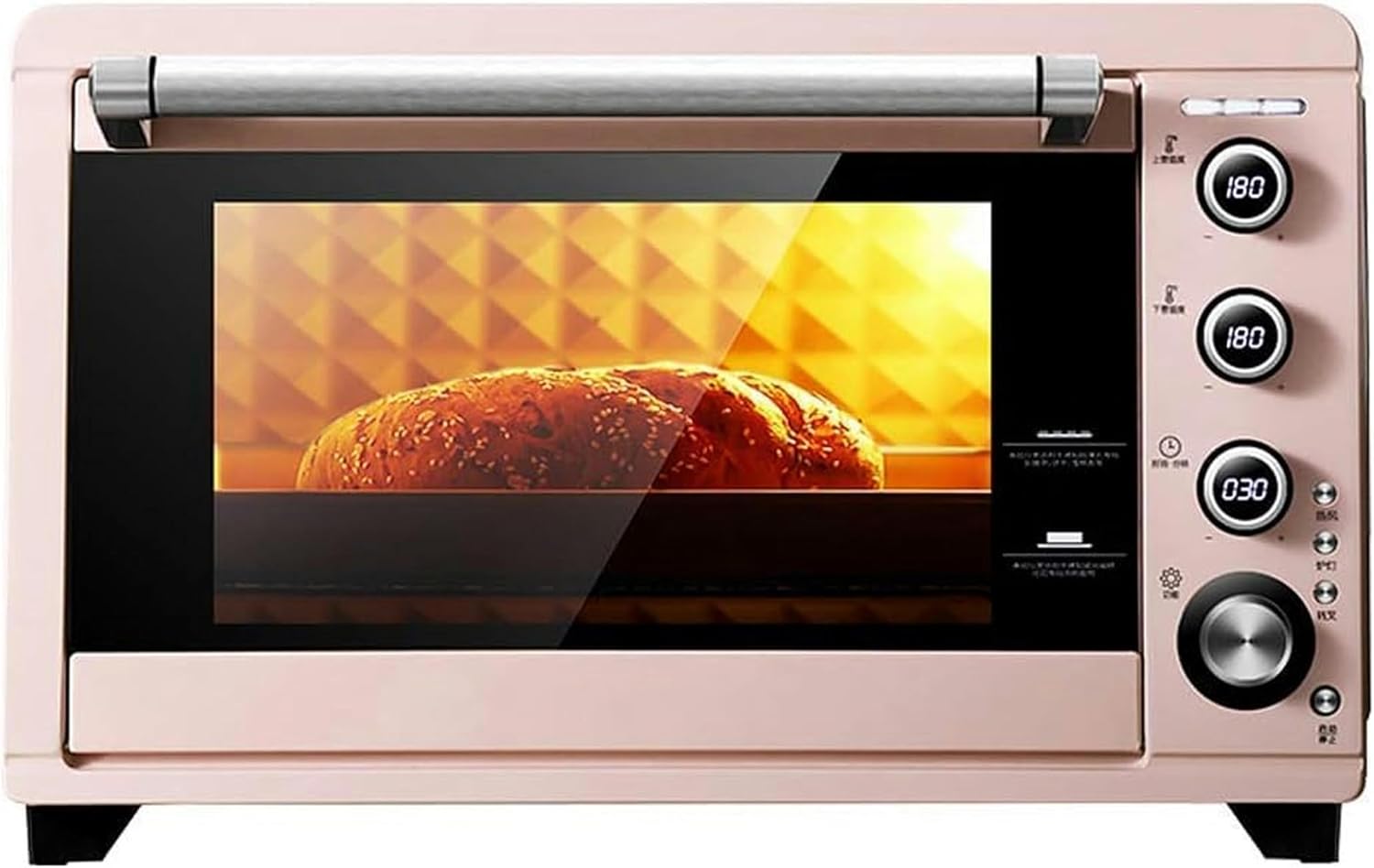 Mini 45-Liter Oven Adjustable Temperature 28-230 ℃ and 120 Minutes Multifunctional Timer Type Computer Hot Air/Rotating Fork/Fermentation