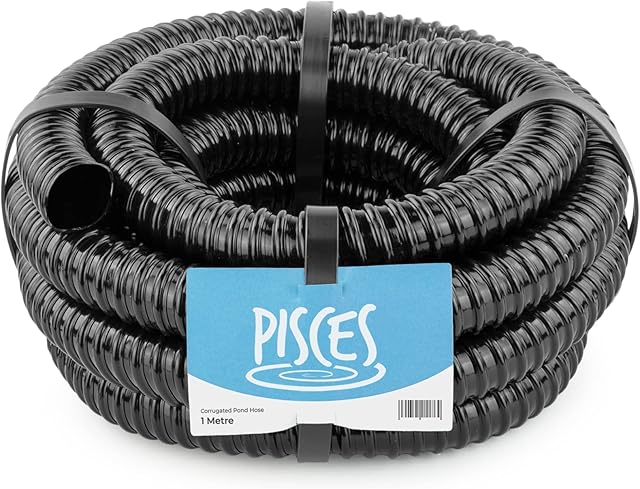 Pisces 1in (25mm) Corrugated Black Flexi-Hose (by The Metre)
