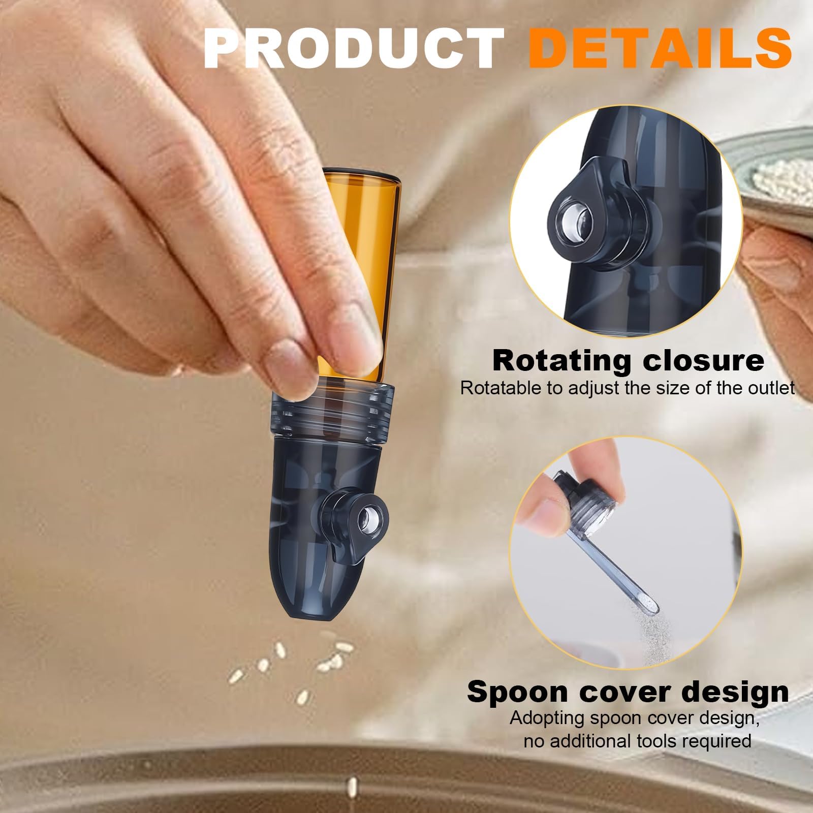 4 Pièces Sniffer Doseur, Couleurs Marron et Blanc Outils pour Épices en Poudre, Spice Bottles, Équipé D'un Petit Entonnoir, Idéal pour les Activités en Plein Air, le Camping et les Voyages