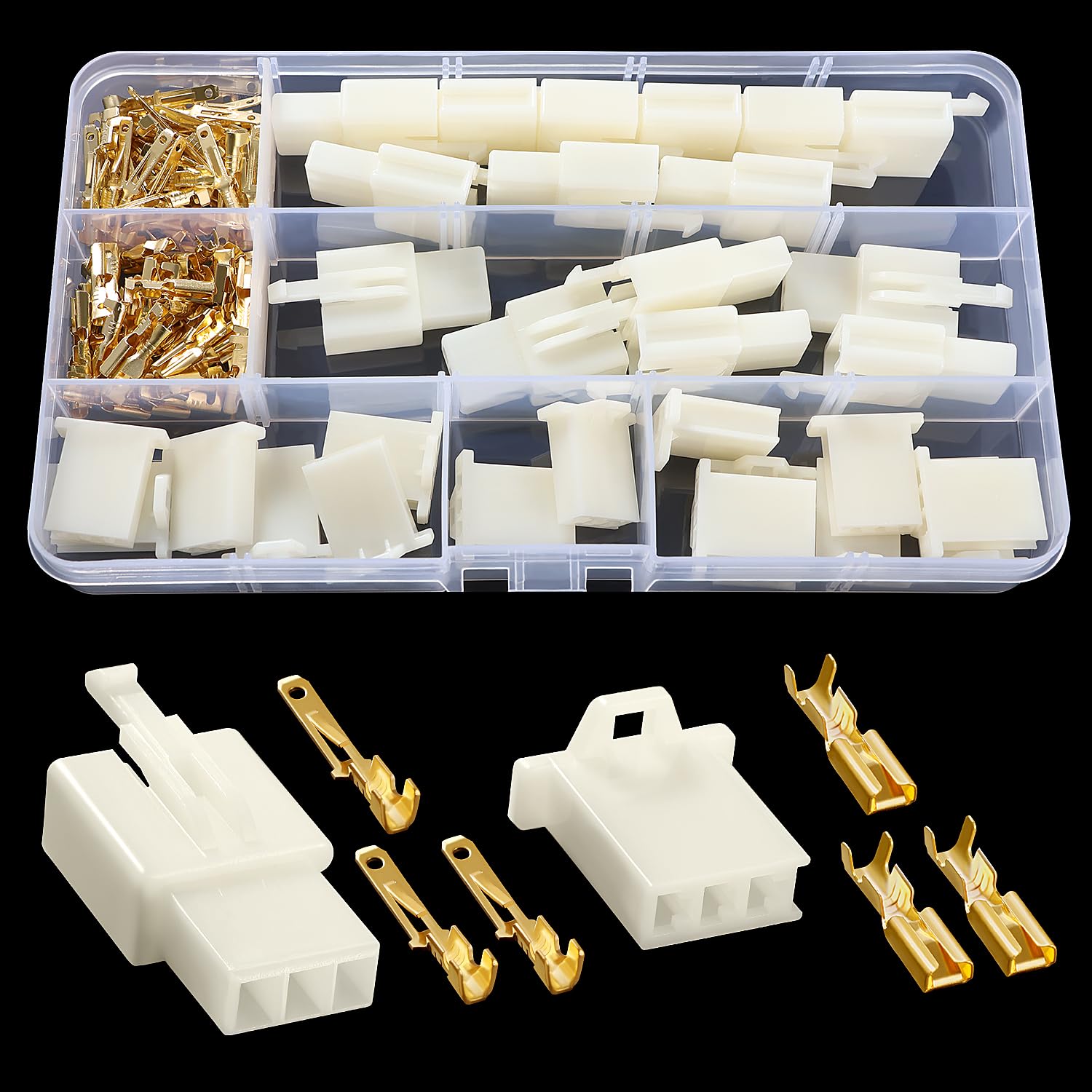 YIXISI 120 PCS 2.8mm 3 Pin Automotive Electrical Wire Connectors Kit