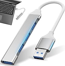 Retoo USB 3.0 Hub 4 Port Splitter Surface Desktop PC Splitter for Desktop Computer Laptop Console Windows Flash Drive Printer Keyboards Devices 5Gbps Ports