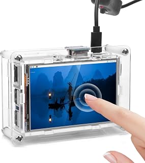 OSOYOO (オソヨー) HDMI 3.5 インチ LCD ディスプレイ モニター タッチスクリーン 1920x1280ハイビジョン Raspberry Pi 4 3 2 Model B に対応 (3.5" HDMI LCD+クリアケース)